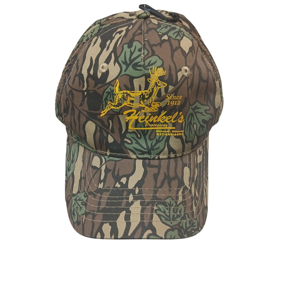 Cobra Caps Heinkel's Processing Camo Snapback Hat Deer Hunting Decatur IL